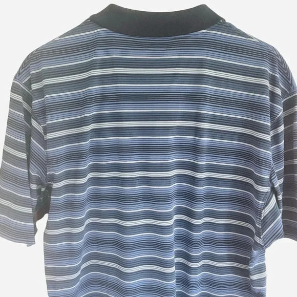 Duluth Trading Company Mens Polo Striped Size Medium Blue Stripe - Picture 5 of 7